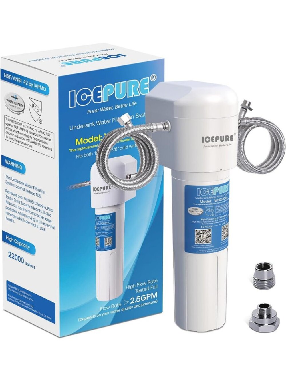 Ultra High Life Under Sink Water Filter System, NSF Certified, Removes Heavy